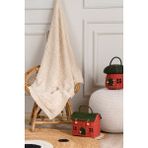 Koza Home Toffy Bej Balık Sırtı Örgü Akrilik Tek Kişilik Bebek Çocuk Battaniyesi 100X100 - Cam Rengi