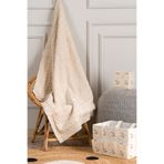 Koza Home Toffy Bej Örgü Akrilik Tek Kişilik Bebek Çocuk Battaniyesi 100X100