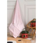 Koza Home Toffy Toz Pembe Damalı Örgü Akrilik Tek Kişilik Bebek Çocuk Battaniyesi 100X100 - Somon - Ekru