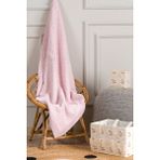 Koza Home Toffy Toz Pembe Sarmaşık Örgü Akrilik Tek Kişilik Bebek Çocuk Battaniyesi 100X100 - Pembe - Lila