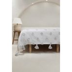 Koza Home Wanda Çift Kişilik Kenar Püsküllü Pike 220x240 cm Gri Pamuk Materyal ile Zarif Desen 5025 - 220 x 240
