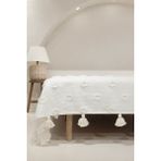Koza Home Wanda Krem Çift Kişilik Kenar Püsküllü Pike 220x240 Pamuk Materyal ile Şık ve Konforlu - 220 x 240