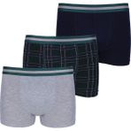 Koza İç Giyim Erkek 3'lü Pamuklu Likralı Boxer - Gri - Lacivert - 2XL