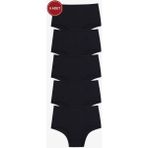 Koza İç Giyim Kadın 5'li Ekstra Yüksek Bel Külot Pamuklu Rahat Tasarım ve Yumuşak Dokulu Konfor Sunar - Siyah - 3XL