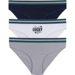 Koza İç Giyim Kadın Pamuklu Slip/Külot 3'lü Paket Beli Lastikli Örme Kumaş Konfor - Lacivert - Ekru - XL