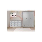 Koza Oslo %100 MDF Düz Desen 3 Kapılı Bebek & Çocuk Gardırop && Bonnie %100 MDF 8 Çekmeceli Şifonyer