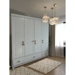 Koza Panjur Beyaz %100 MDF 4 Kapılı Bebek&Çocuk Gardırop 3 Çekmeceli Geniş Depolama Alanı