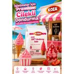 Koza Soft Dondurma Tozu Çilekli - 5 Litre Süt İle Hazırlanan Dondurma Makinesi Tozu - 1250 Gr