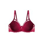 Koza Underwear Kadın Tül Detaylı Dolgusuz Toparlayıcı Minimizer Sütyen Bordo 85B