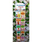 Kozalak Tasarım Classroom Rules PVC Kaplı 6 Parça Afiş 30 x 130 cm Okul ve Sınıflar İçin Su Geçirmez
