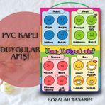 Kozalak Tasarım Duygular Afişi Okul ve Sınıflar Için Pvc Kaplı Tek Parça Afiş 22*30 cm