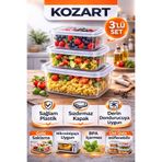 KOZART kahvaltılık derin dondurucu mutfak düzenleme saklama kabı 3 boy