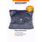 KOZART Peluş Kara Kedi Yastık 33 Cm Hediyelik Eşya Uyku Arkadaşı