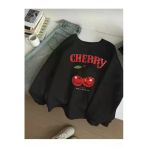 KOZİA OUTDOORS CHERRY baskılı oversize unisex basic sweatşhirt