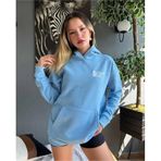 Kozia Outdoors Malkoçbey Cherısh Tıme Baskılı Oversize Unisex Sweatşhirt Mavi Mavi
