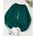 Kozia Outdoors Malkoçbey Never Baskılı Oversize Unisex Bisiklet Yaka Sweatşhirt Yeşil Yeşil