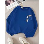 Kozia Outdoors Malkoçbey Oyaka Baskılı Cep Baskılı Sweatşhirt Mavi Mavi