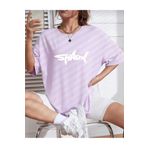 KOZİA OUTDOORS MALOÇBEY lila renk baskılı oversize unisex basic o yaka t-şhirt