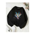 KOZİA OUTDOORS renkli tüy baskılı oversize unisex basic sweatşhirt