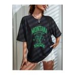 Kozia Outdoors Unisex Rahat Kalıp Montana Baskılı Oversize Tişört
