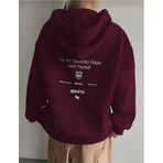 Kozia Outdoors Your Self Sırt Baskılı Kapşonlu Sweatshirt Bordo