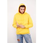 Kozik Erkek Beyaz Tam Oversize Kanguru Cepli 3 İplik Erkek Kapüşonlu Sweatshirt