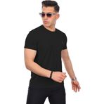 Kozik Erkek Siyah Iç Göstermeyen %100 Pamuk Standart Fit Erkek Basic Spor Tişört