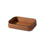 Kozmetik Takı Çok Renkli Deri Tepsi Dikdörtgen Masa Düzenleyici(Brown-storage Trays)