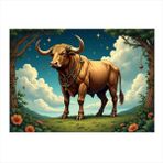 Kozmik Boğa Burcu Figürü Hediyelik Mdf Tablo 50cmX 70cm