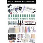 KozMood Kalıcı Oje - Protez Tırnak Seti (MAKİNELER UNO KALICI OJE PROTEZ JEL SÜS FIRÇA) Full Seti