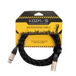 KOZMOS KCL-024-3M Siyah Örgülü XLR-XLR Mikrofon Kablosu (Gri Uçlu)