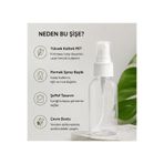 Kozpak Tekli 50 ML Şeffaf Plastik Sprey Şişe Beyaz Parmak Spreyli Kolonya Dezenfektan Tonik İçin