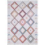 Kozuchow Kırmızı MadalyonModern Geometrik Etnik Desenli Boho Makinada Yıkanabilir Hav Toz Vermez Leke Tutmaz Kaymaz Taban Dijital Makine Baskı Halı Oturma Odası Salon Yolluk Koridor Mutfak Halısısı