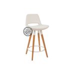 KOZZA HOME Retro 220 Bar Sandalye Naturel - Beyaz - 75 cm