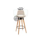 KOZZA HOME Retro 360 Döner Oturum Bar Sandalye Naturel - Keten - 75 cm