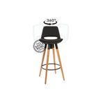 KOZZA HOME Retro 360 Döner Oturum Bar Sandalye Naturel - Siyah - 65 cm