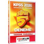 Kpss Ortaöğretim Önlisans Genel Yetenek Genel Kültür Tamamı Çözümlü Süper 5 Deneme Yediik - Standart
