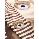 Kr Kids Butik Erkek Bebek Ayıcık Desenli Pamuklu Pijama Takımı – 12-18 Ay & 3-4 Yaş - Krem - Kahve - 12 - 18 Ay
