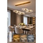 kra avize Kayra Lüks Modern 5'li Günışığı Ledli Avize,Yemek Masası,Bar Üstü,Villa Dekor