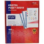 Kraf 1001 100'lü A4 KRİSTAL Poşet Dosya