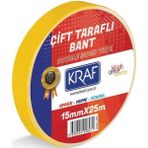 Kraf 20 Adet 15 mm x 25 Metre Çift Taraflı Bant
