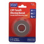 Kraf 2520G 19 mm x 1.5 mt Çift Taraflı Montaj Bandı