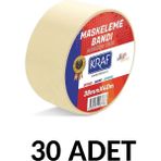 Kraf 30 Adet Maskeleme Bandı 38 mm x 40 Metre Kağıt Bant