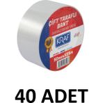 Kraf 40 Adet 50 mm x 25 Metre Çift Taraflı Bant