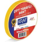 Kraf 5 Adet 12 mm x 25 Metre Çift Taraflı Bant