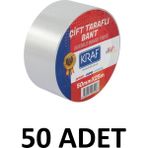 Kraf 50 Adet 50 mm x 25 Metre Çift Taraflı Bant