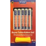 Kraf 8 Parça Beyaz Tahta Kalemi & Silgi Set 778 gr Renkli Keçeli Kalemler ile Yüksek Kalite