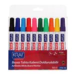 KRAF BEYAZ TAHTA KALEMİ DOLDURULABİLİR 770-10 10 LU SET 1 Adet