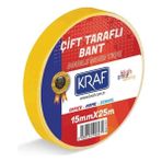 Kraf Çift Taraflı Bant 15MMX25M - 3 Adet - Şeffaf