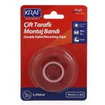 Kraf Çift Taraflı Extra Güçlü İç Mekan 19mmx1,5m Montaj Bandı